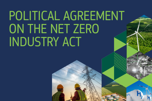 Banner for the political agreement on the Net Zero Industry Act